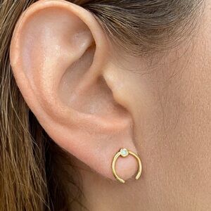 + ADORNIA + 14k Yellow Gold Front Facing Hoop Earrings